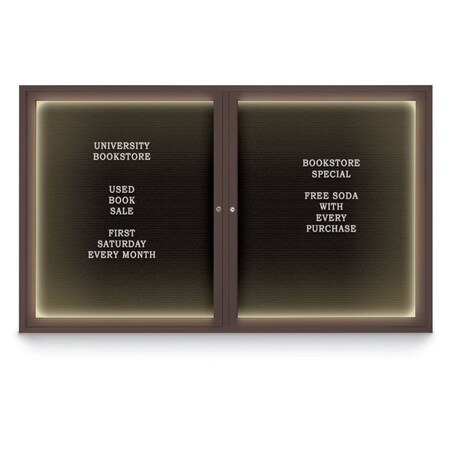 United Visual Products Indoor Enclosed Combo Board, 42"x32", Black Frame/White Porc & Black UVCB4232B-WHTPORC-BLACK